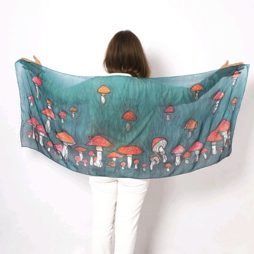 Sciarpa chiffon seta verde