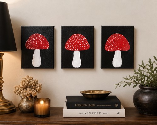 Set mini dipinti funghi - 3,