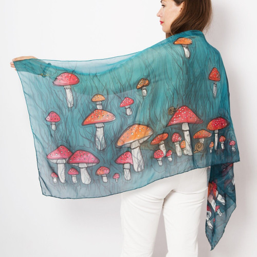 Sciarpa chiffon seta - , verde